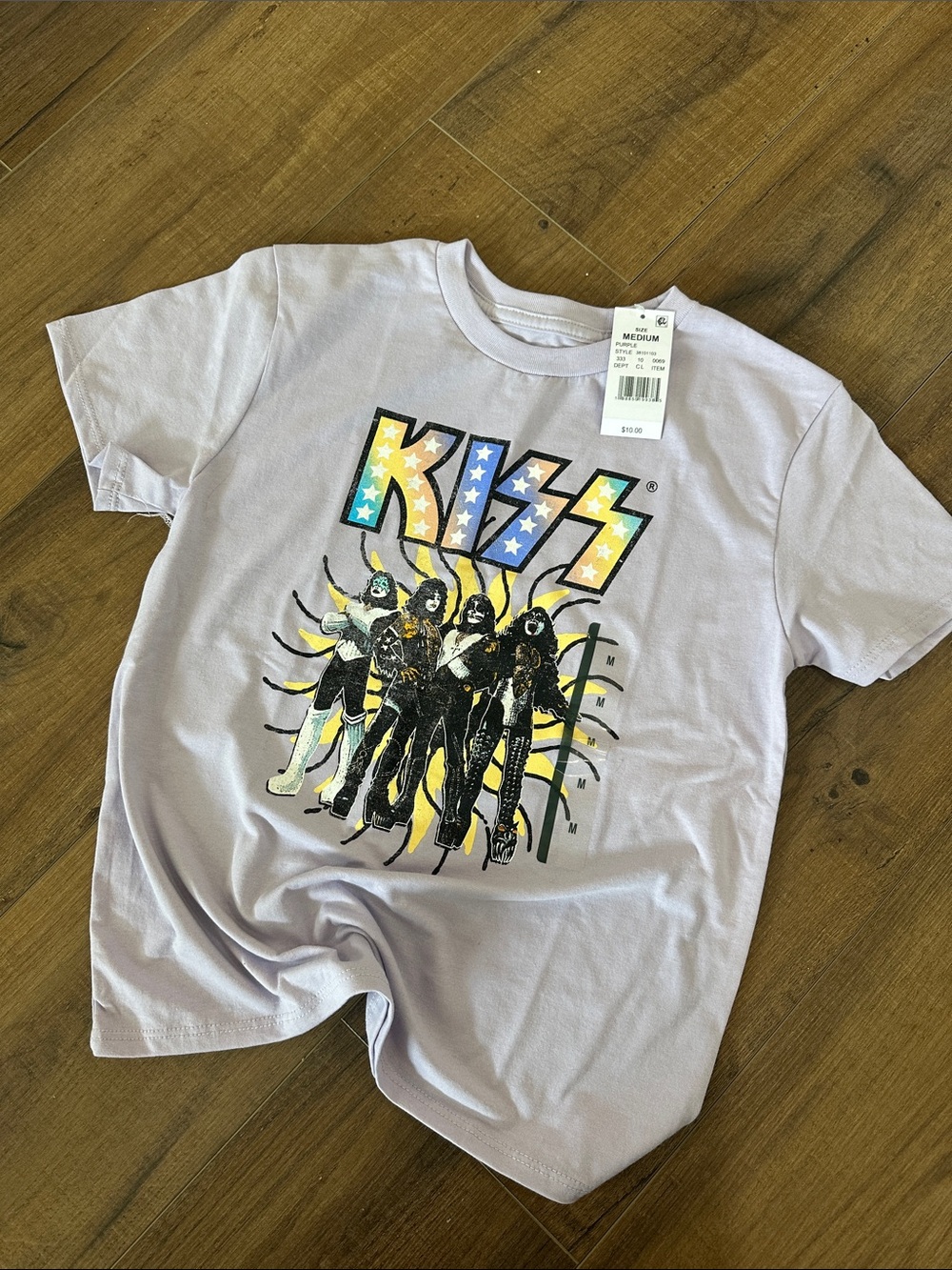 NWT KISS purple shirt girls size medium